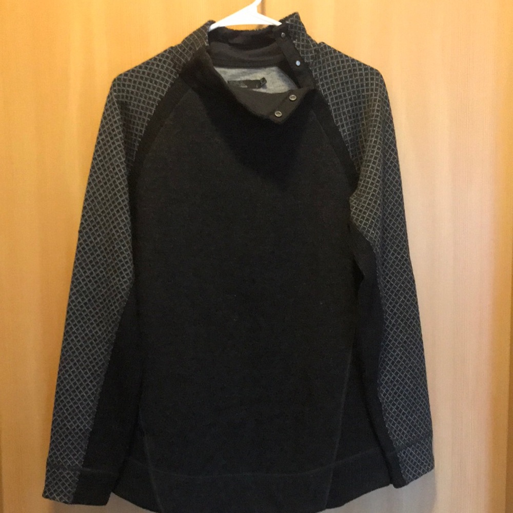 PrAna Charcoal Grey Wool Mock Turtleneck Sweater
